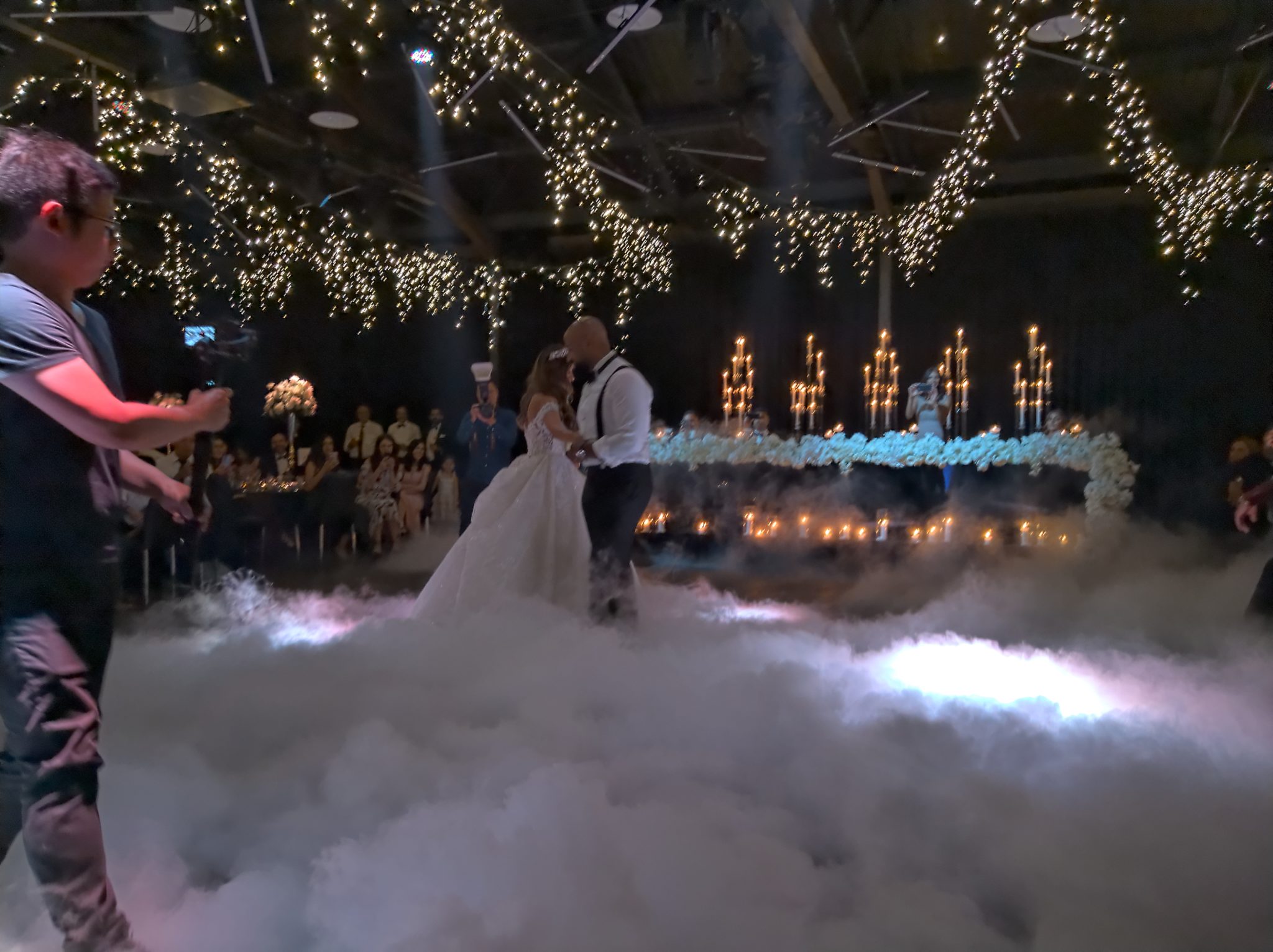 Dry ice effects first dance